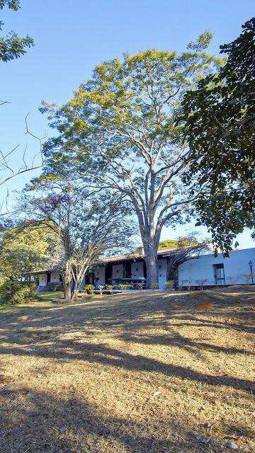 Casa da fazenda vista do gramado